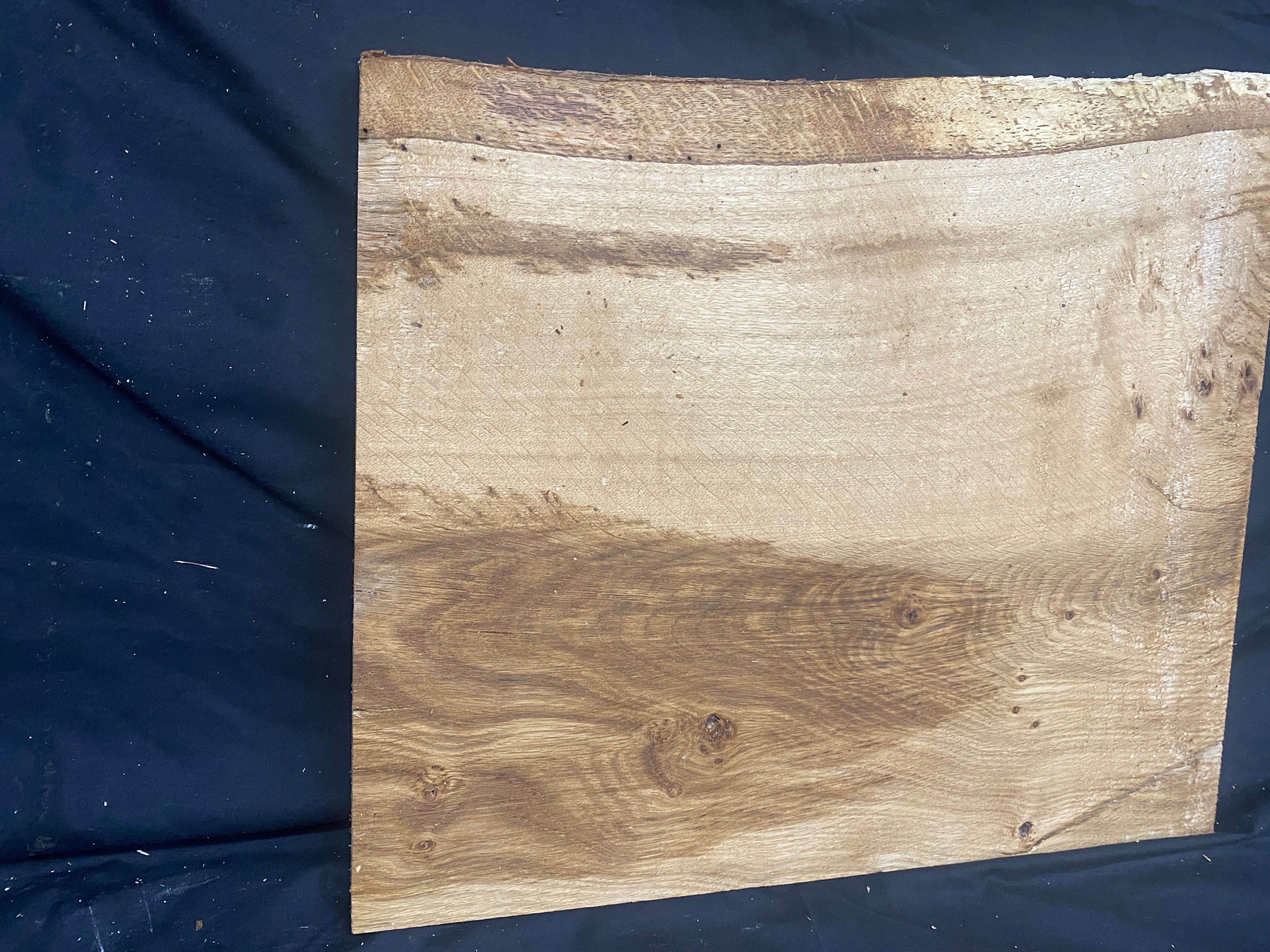 Solid oak plank, shelf, board 451 L x 397 W x 17 D mm      (mf397)