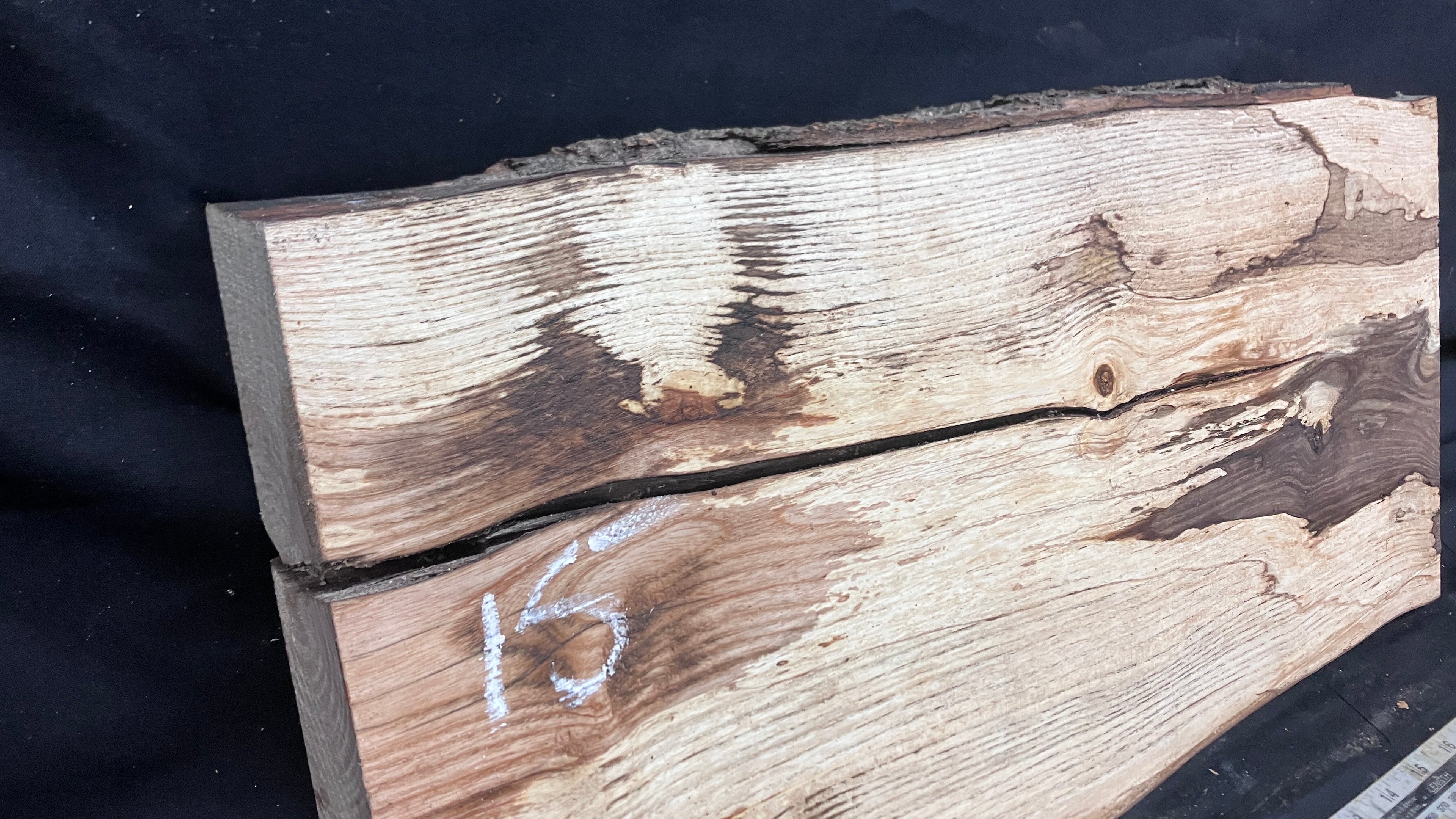 Spalted ash hardwood boards, shelving, platter 510 L x 237 W x 38 D (mm)     (170-15)