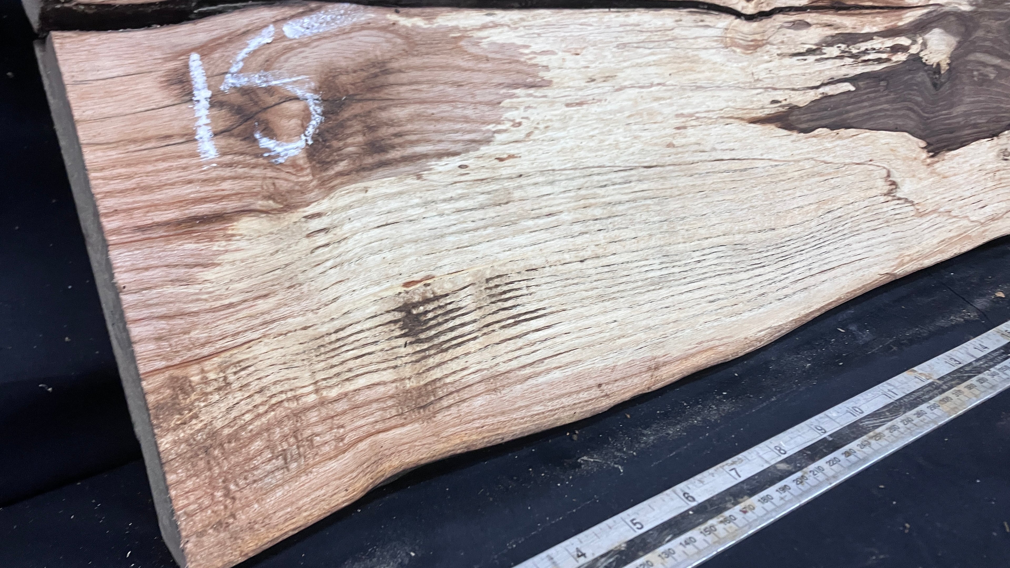 Spalted ash hardwood boards, shelving, platter 510 L x 237 W x 38 D (mm)     (170-15)