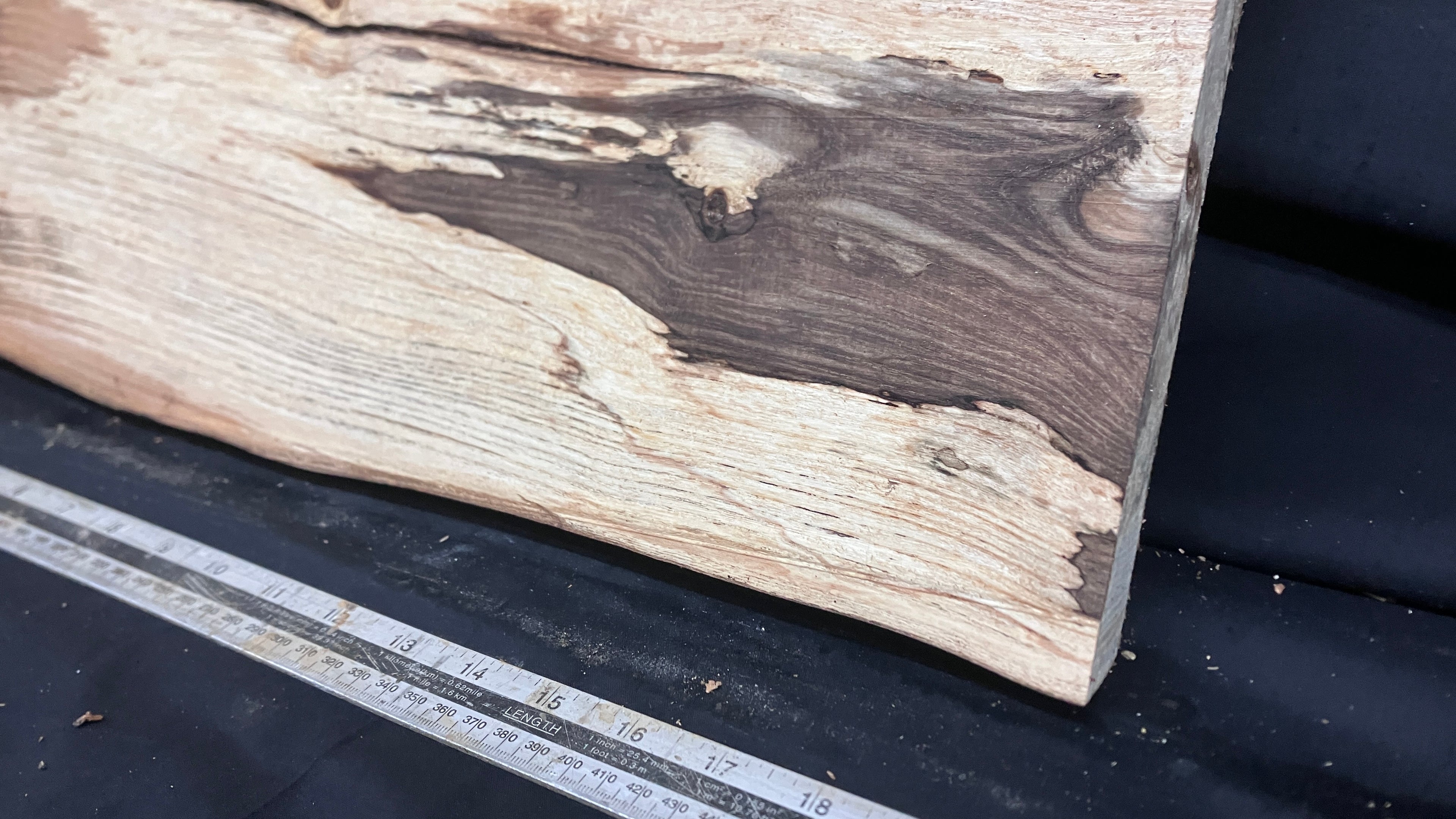 Spalted ash hardwood boards, shelving, platter 510 L x 237 W x 38 D (mm)     (170-15)