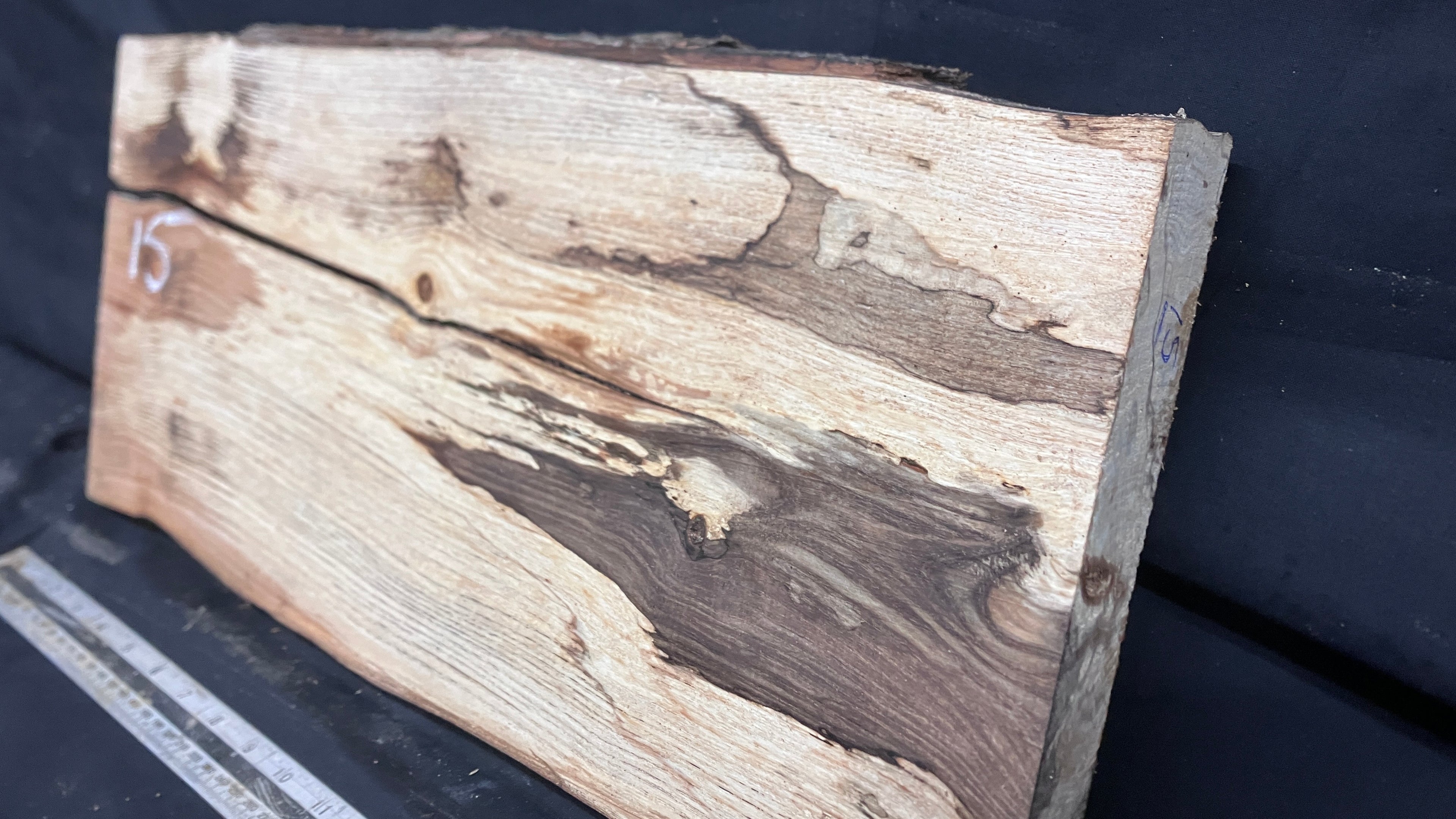 Spalted ash hardwood boards, shelving, platter 510 L x 237 W x 38 D (mm)     (170-15)