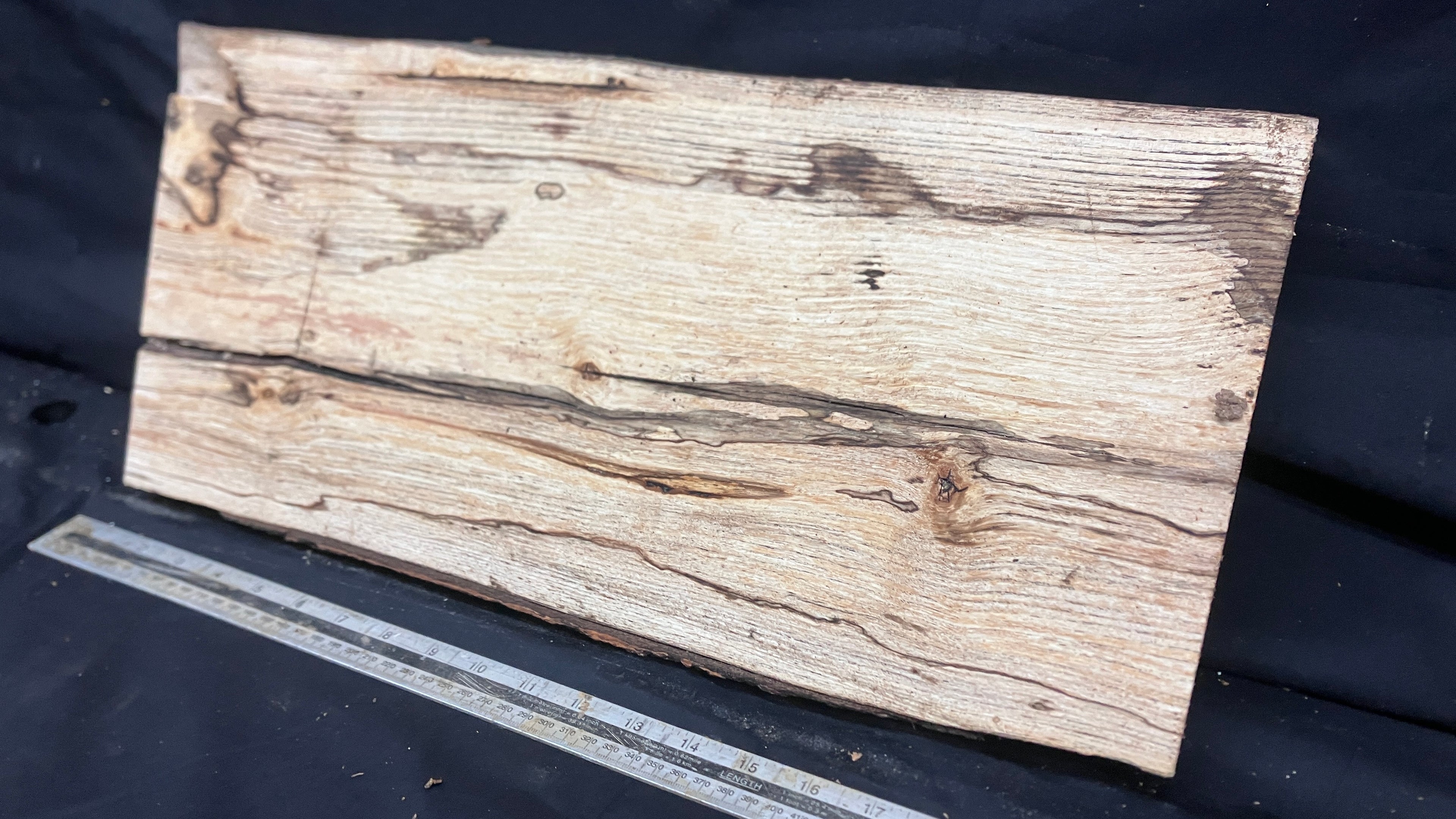 Spalted ash hardwood boards, shelving, platter 510 L x 237 W x 38 D (mm)     (170-15)