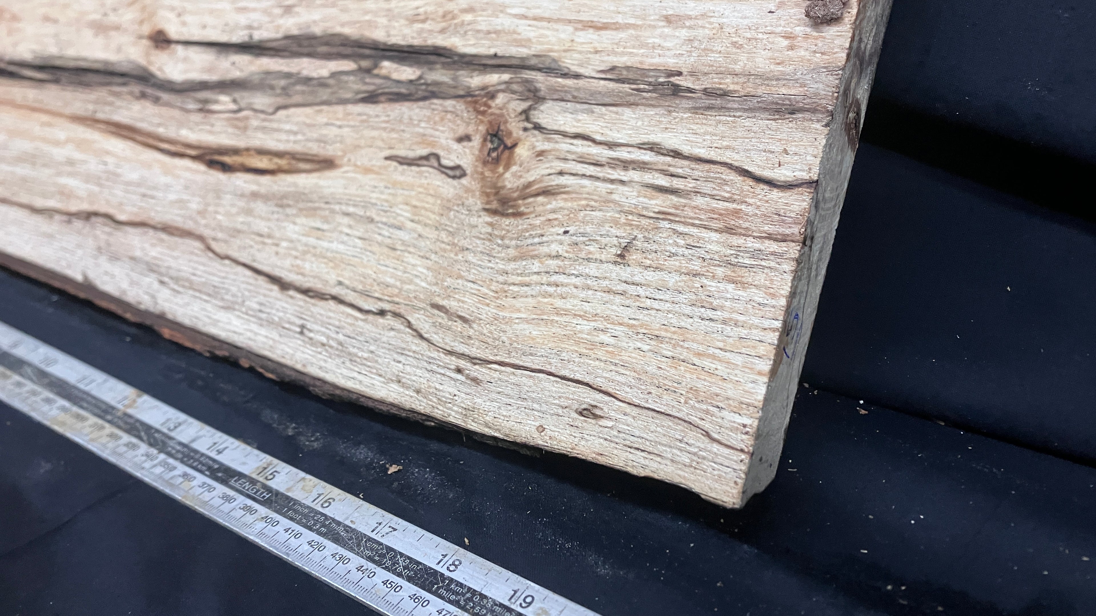 Spalted ash hardwood boards, shelving, platter 510 L x 237 W x 38 D (mm)     (170-15)