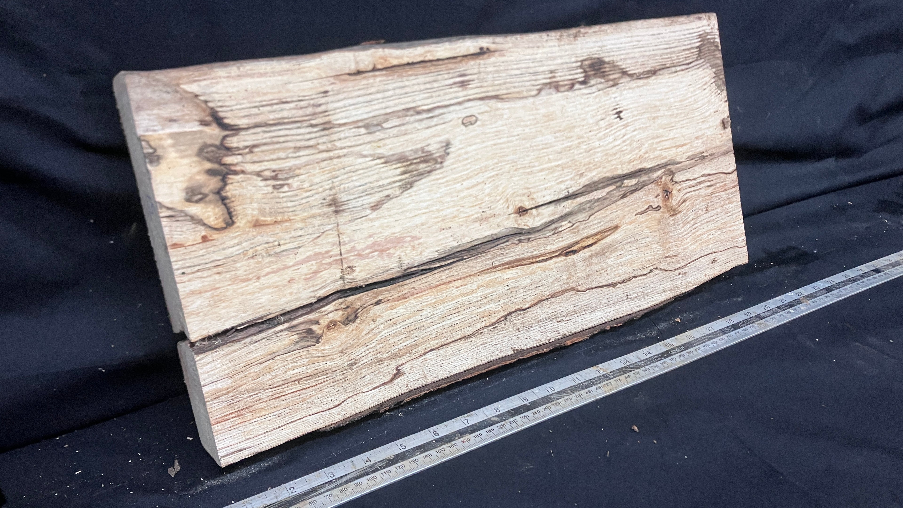 Spalted ash hardwood boards, shelving, platter 510 L x 237 W x 38 D (mm)     (170-15)