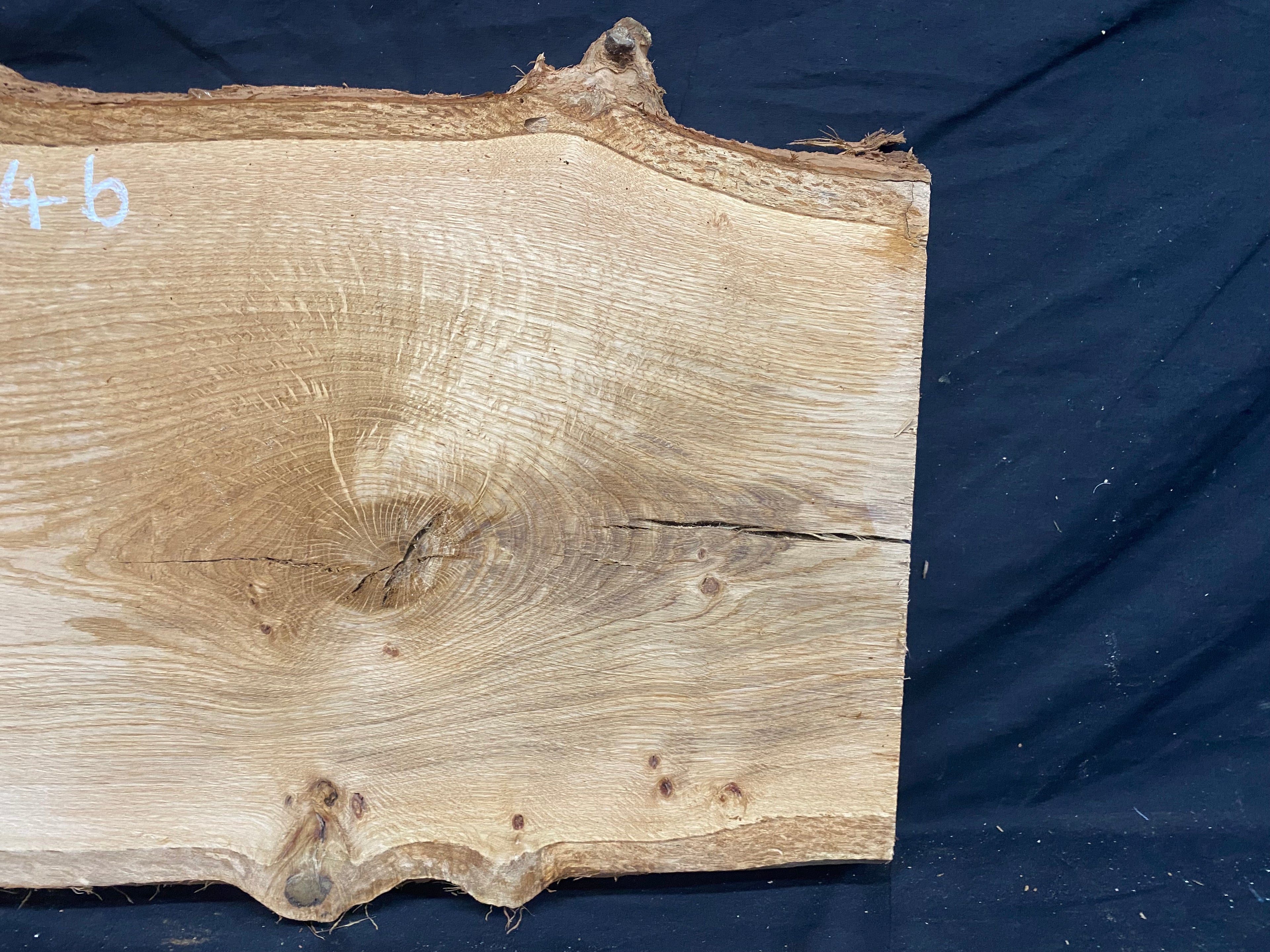 Solid oak plank, shelf, board 436 L x 365 W x 42 D mm      (mf346)