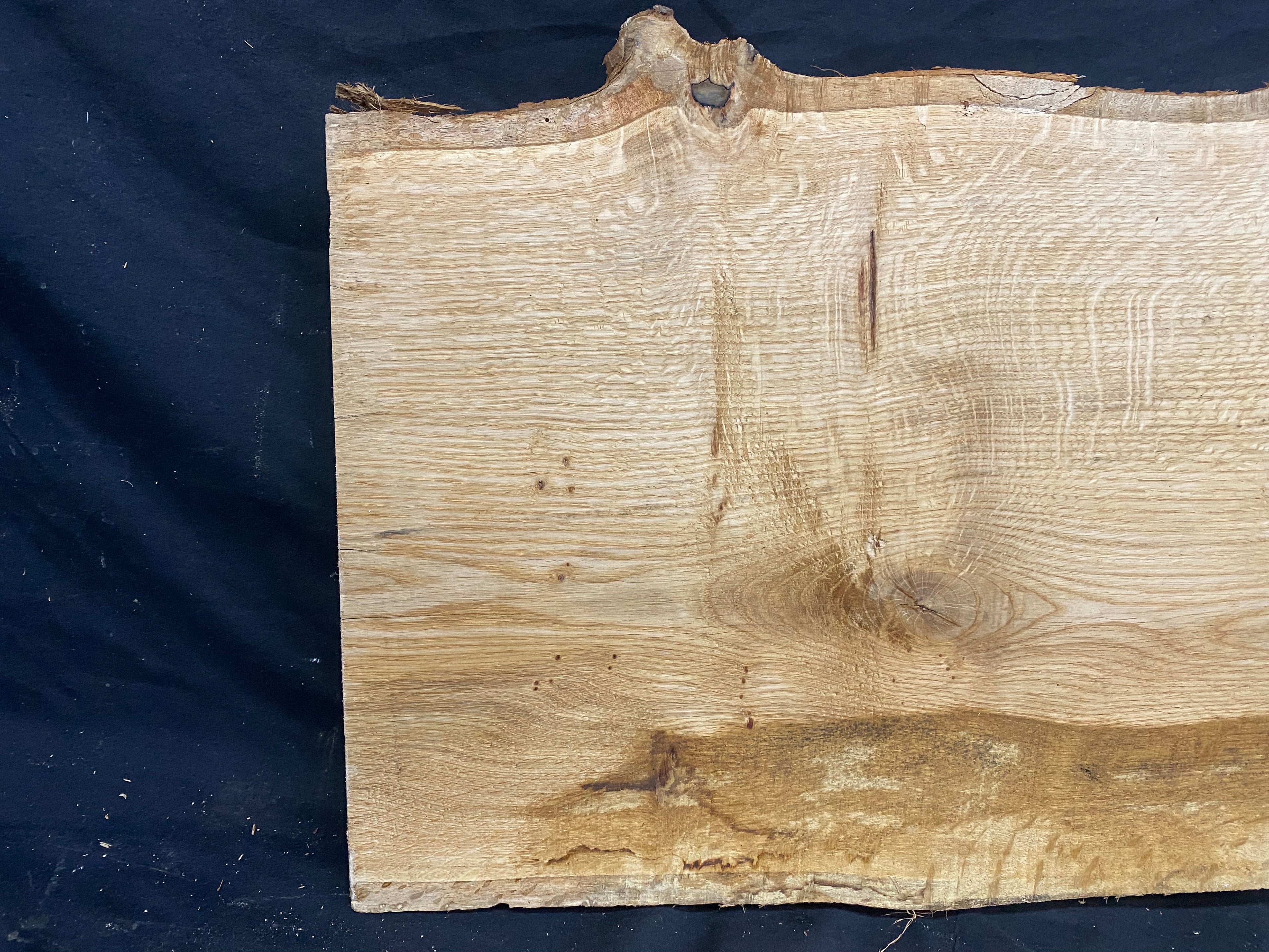 Solid oak plank, shelf, board 436 L x 365 W x 42 D mm      (mf346)