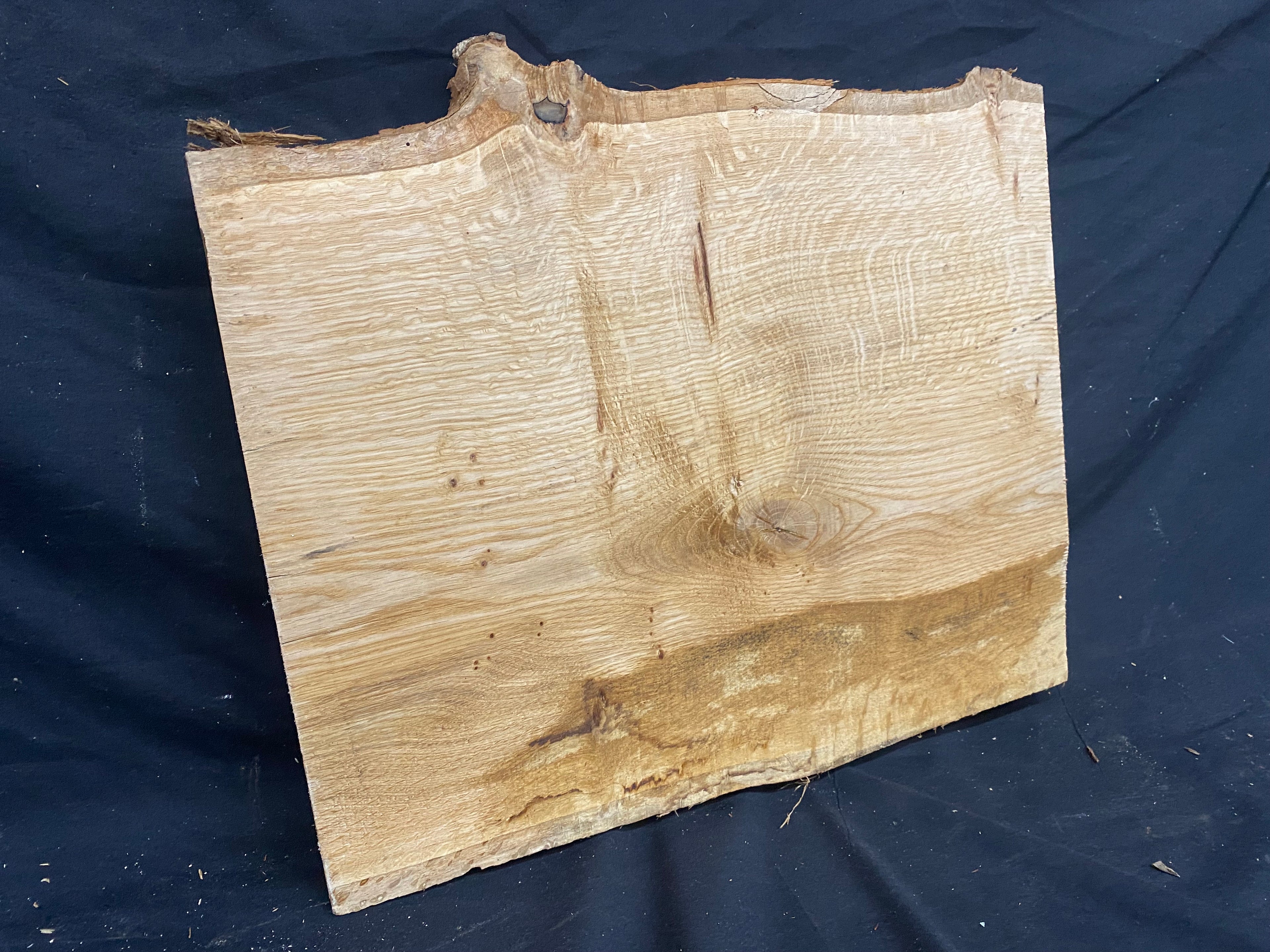 Solid oak plank, shelf, board 436 L x 365 W x 42 D mm      (mf346)