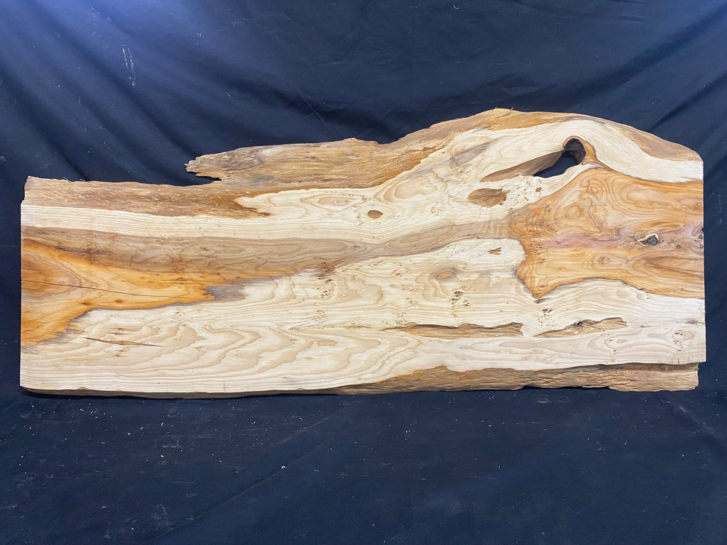 Hardwood yew, slab, resin table blank  1026 L x 440 W x 23 D mm    (mf349)