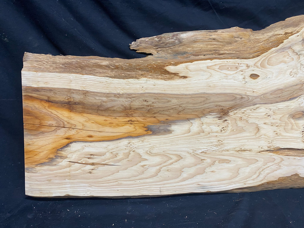 Hardwood yew, slab, resin table blank  1026 L x 440 W x 23 D mm    (mf349)