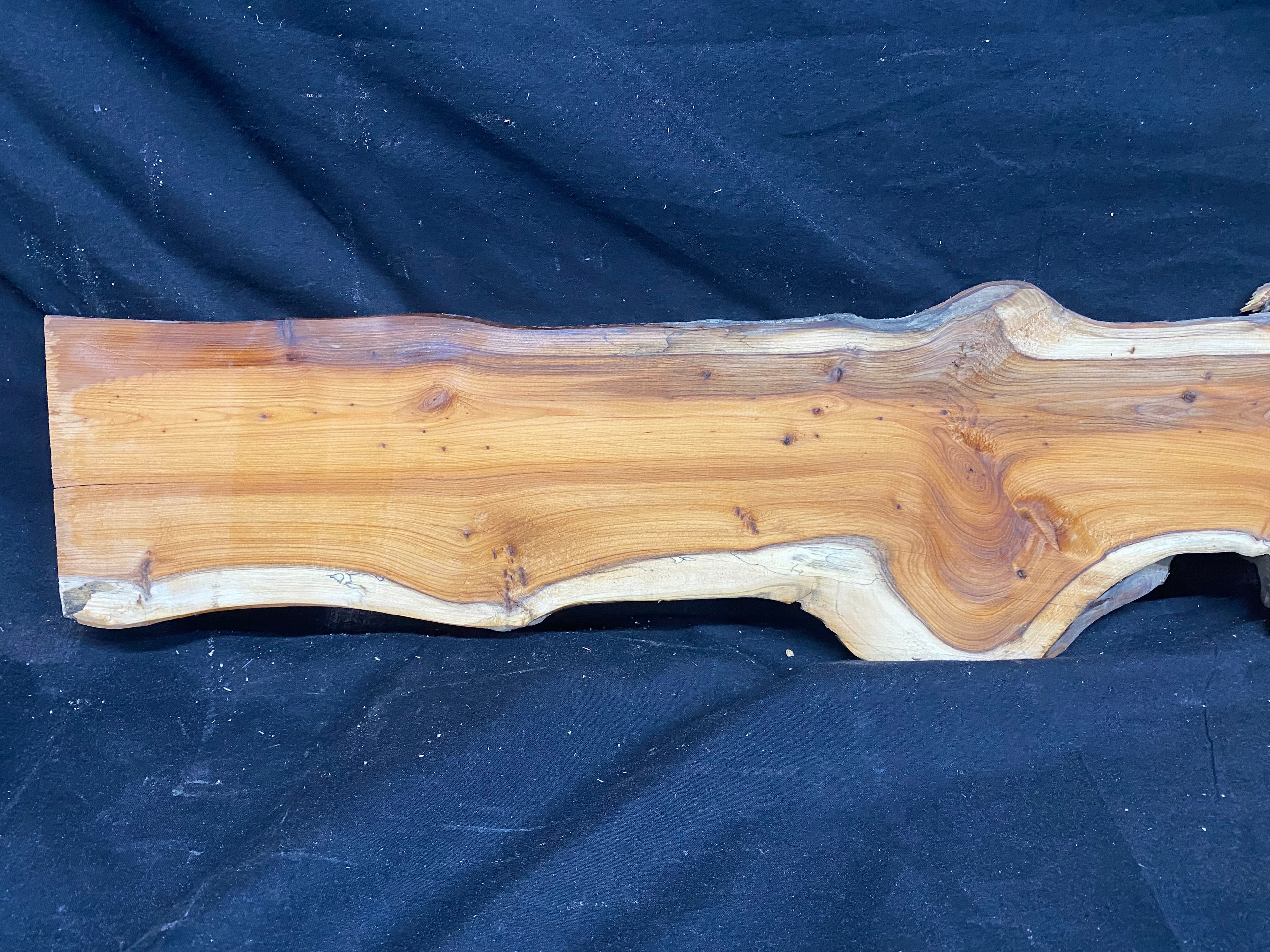 Hardwood yew, slab, resin table blank  845 L x 170 W x 16 D mm    (mf352)