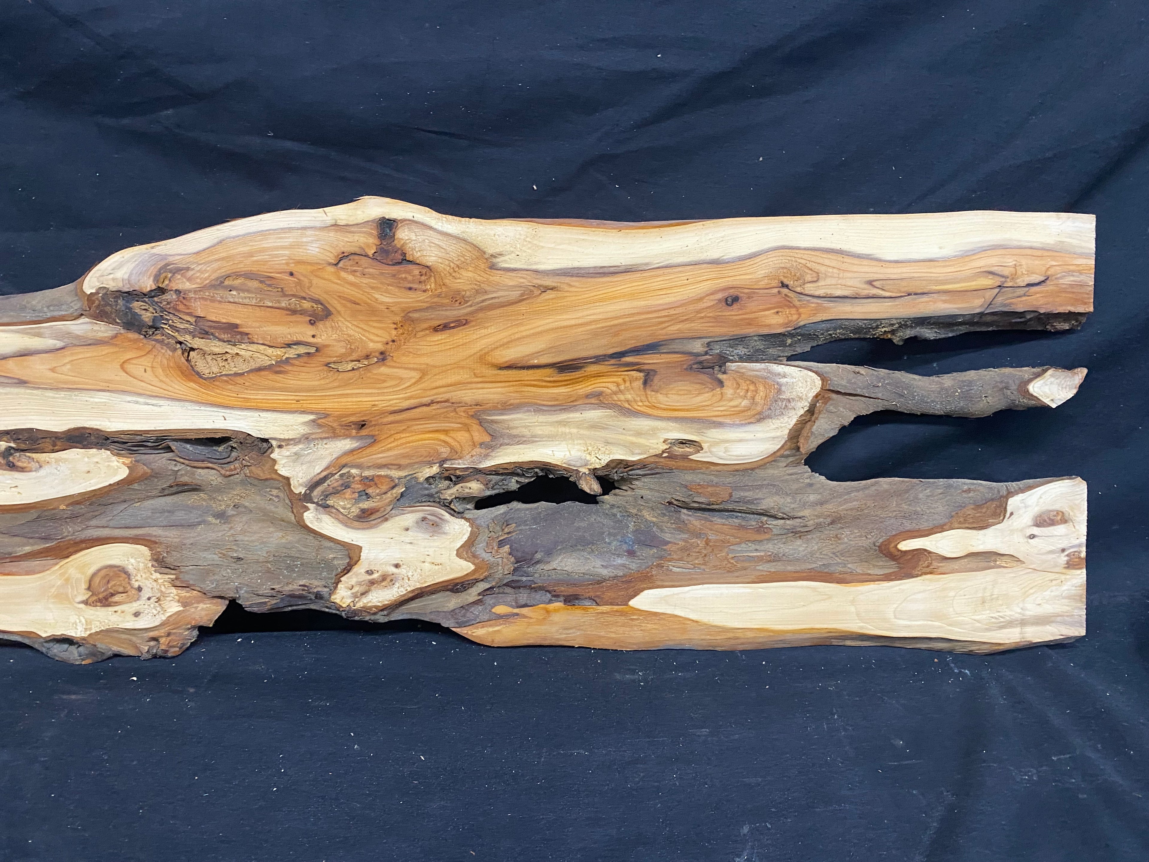 Hardwood yew, slab, resin table blank  910 L x 250 W x 11 D mm    (mf353)