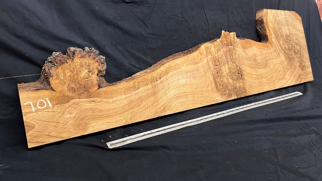 Burr oak hardwood window sill, plank 1451 L x 407 W x 32 D mm     (701)