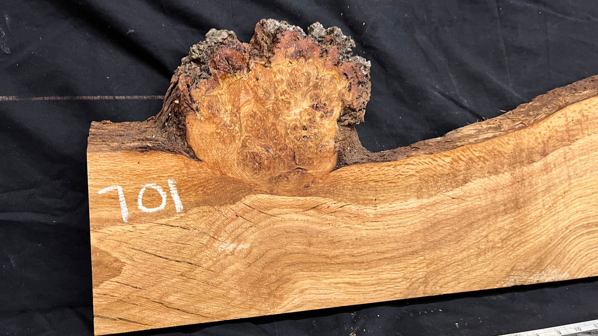 Burr oak hardwood window sill, plank 1451 L x 407 W x 32 D mm     (701)