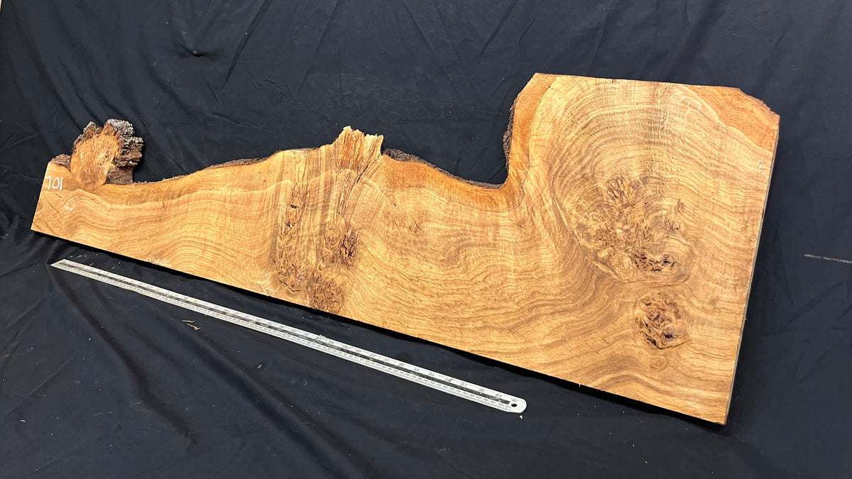 Burr oak hardwood window sill, plank 1451 L x 407 W x 32 D mm     (701)