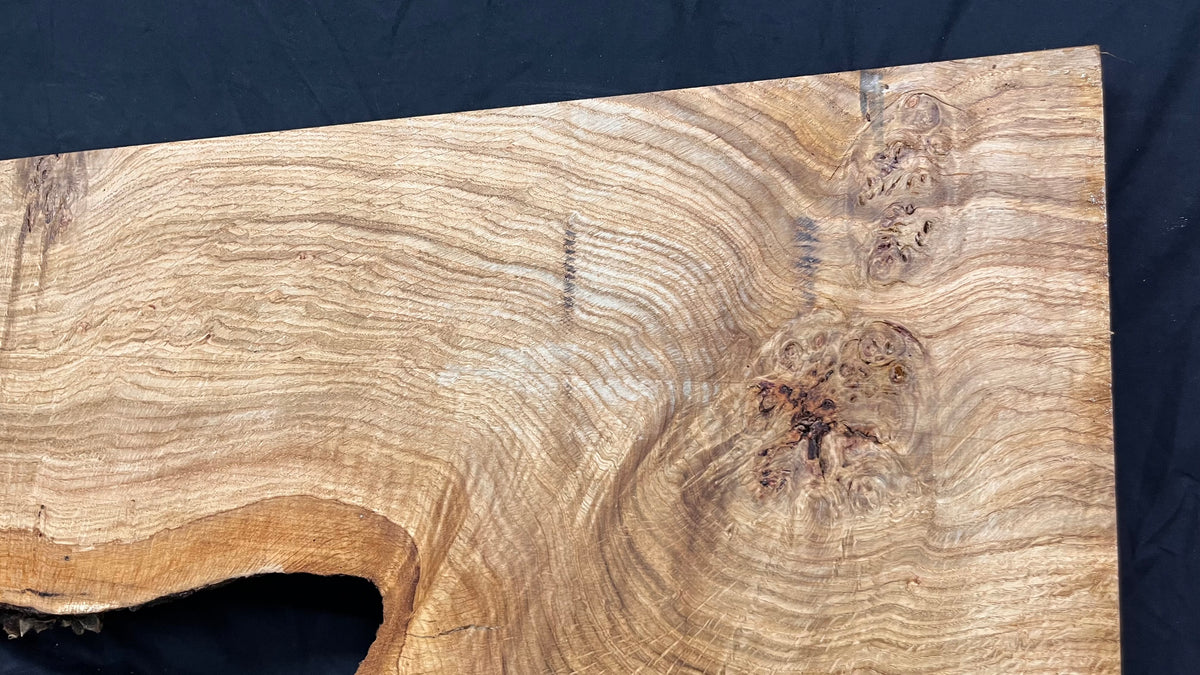 Burr oak hardwood window sill, plank 1451 L x 407 W x 32 D mm     (701)