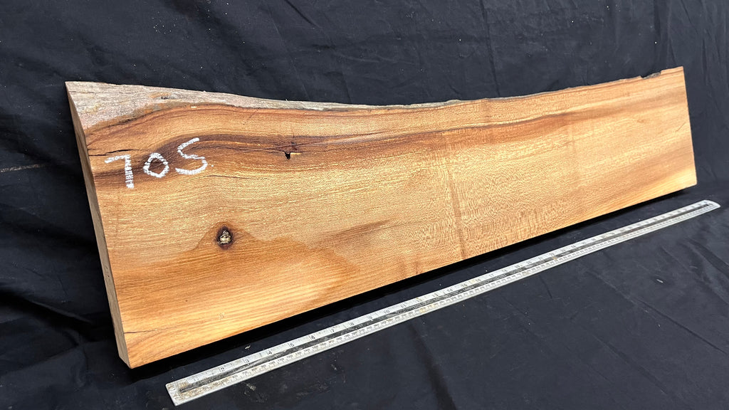 Elm mantle piece, natural edge 1065 L x 272 W x 57 D mm    (705)
