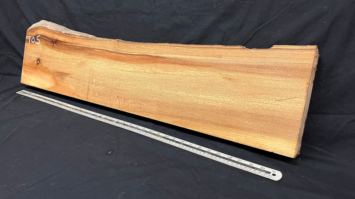Elm mantle piece, natural edge 1065 L x 272 W x 57 D mm    (705)