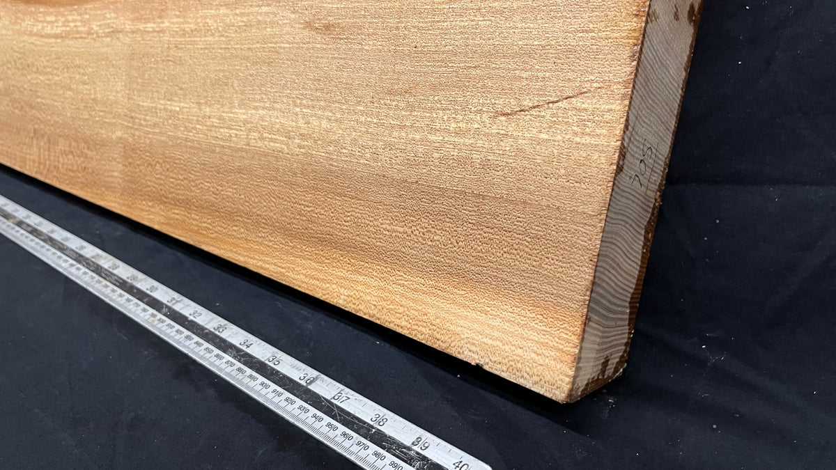 Elm mantle piece, natural edge 1065 L x 272 W x 57 D mm    (705)