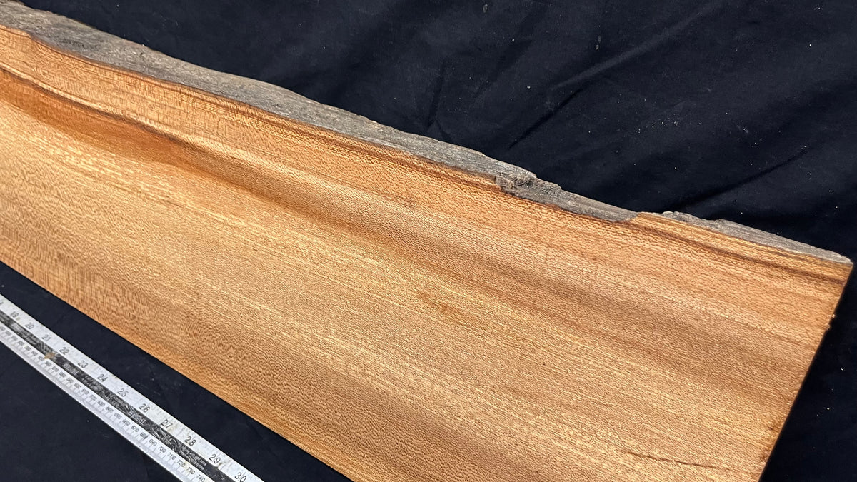 Elm mantle piece, natural edge 1065 L x 272 W x 57 D mm    (705)