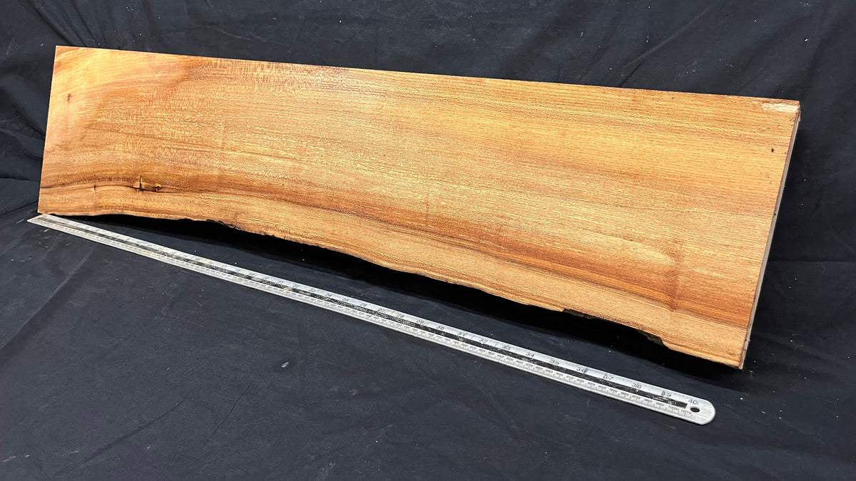 Elm mantle piece, natural edge 1065 L x 272 W x 57 D mm    (705)