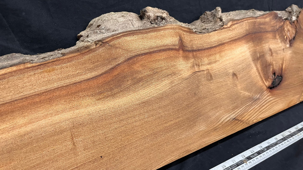 Elm mantle piece, natural edge 1230 L x 245 W x 61 D mm    (711)