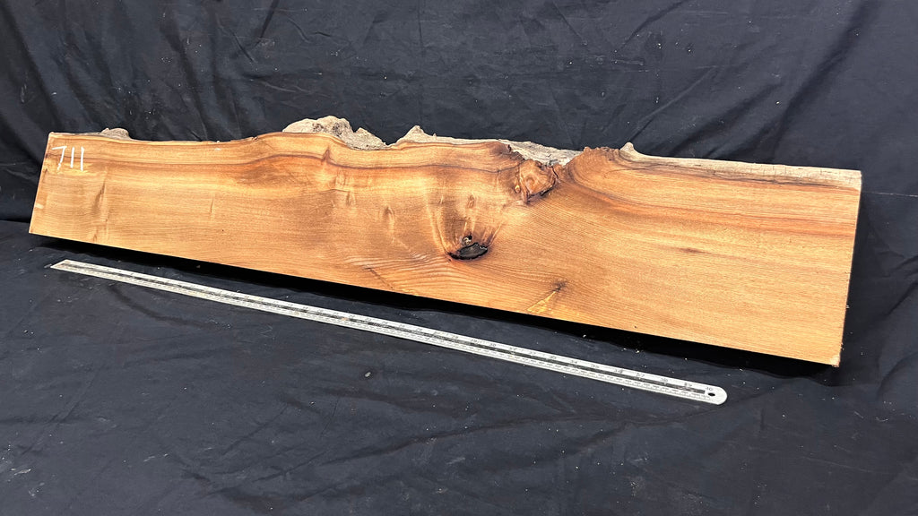 Elm mantle piece, natural edge 1230 L x 245 W x 61 D mm    (711)