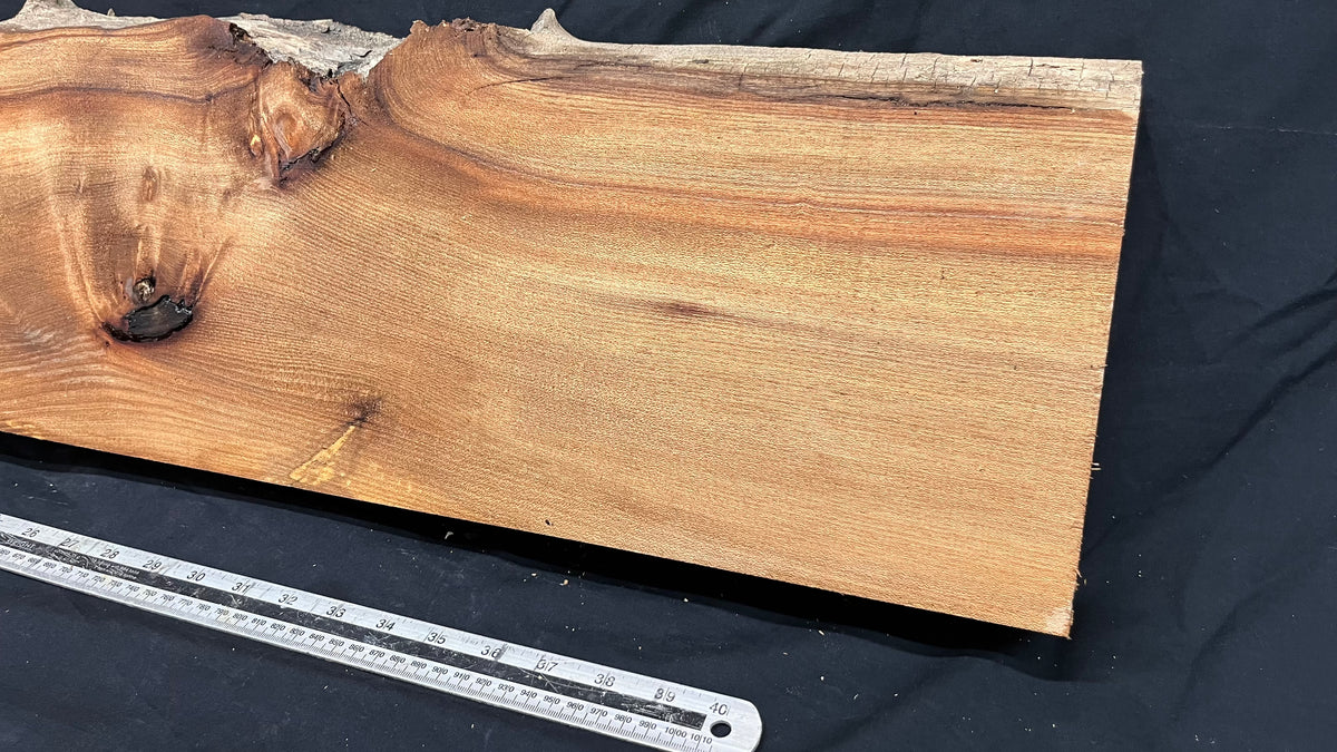 Elm mantle piece, natural edge 1230 L x 245 W x 61 D mm    (711)
