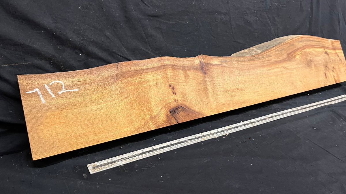Elm mantle piece, natural edge 1230 L x 234 W x 55 D mm    (712)