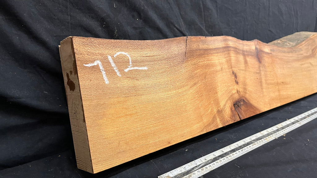 Elm mantle piece, natural edge 1230 L x 234 W x 55 D mm    (712)