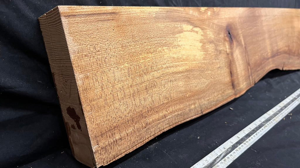 Elm mantle piece, natural edge 1230 L x 234 W x 55 D mm    (712)