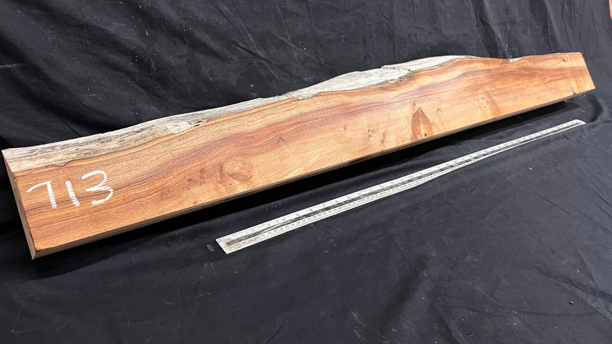 Elm mantle piece, natural edge 1325 L x 175 W x 84 D mm    (713)
