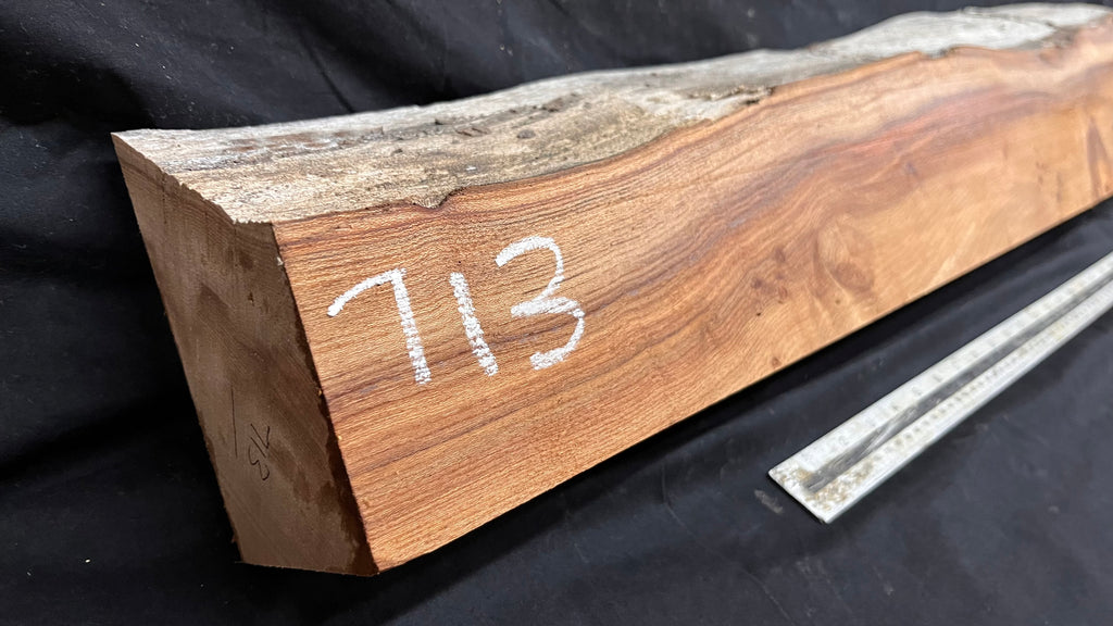 Elm mantle piece, natural edge 1325 L x 175 W x 84 D mm    (713)