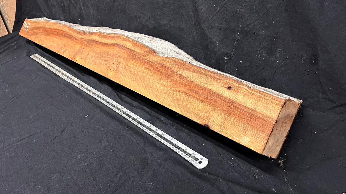 Elm mantle piece, natural edge 1325 L x 175 W x 84 D mm    (713)