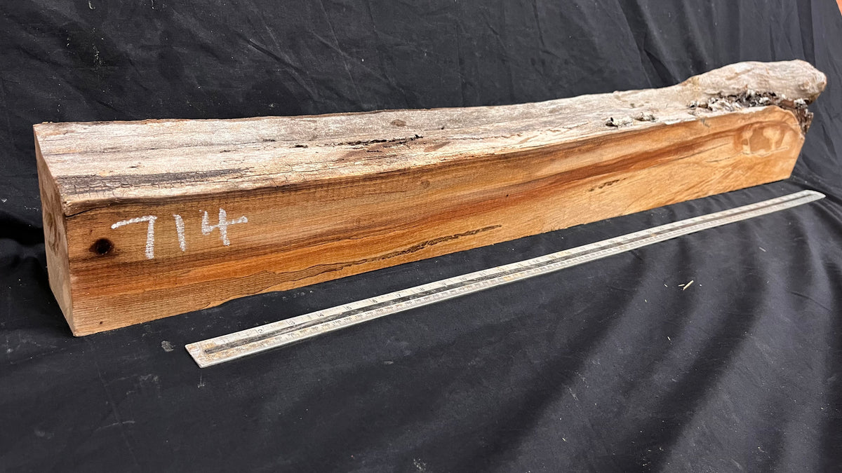 Elm mantle piece, natural edge 1129 L x 181 W x 90 D mm    (714)