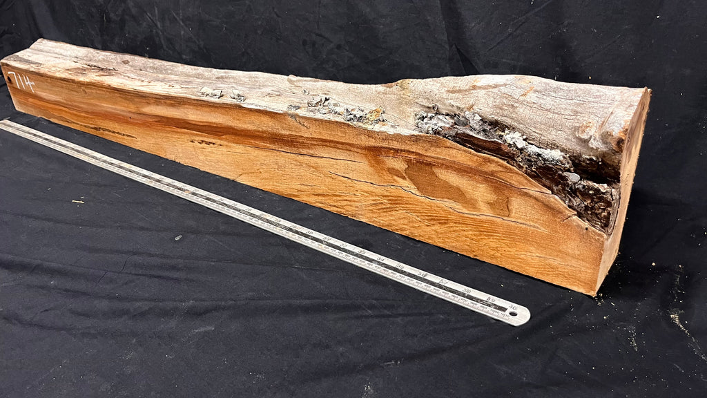 Elm mantle piece, natural edge 1129 L x 181 W x 90 D mm    (714)