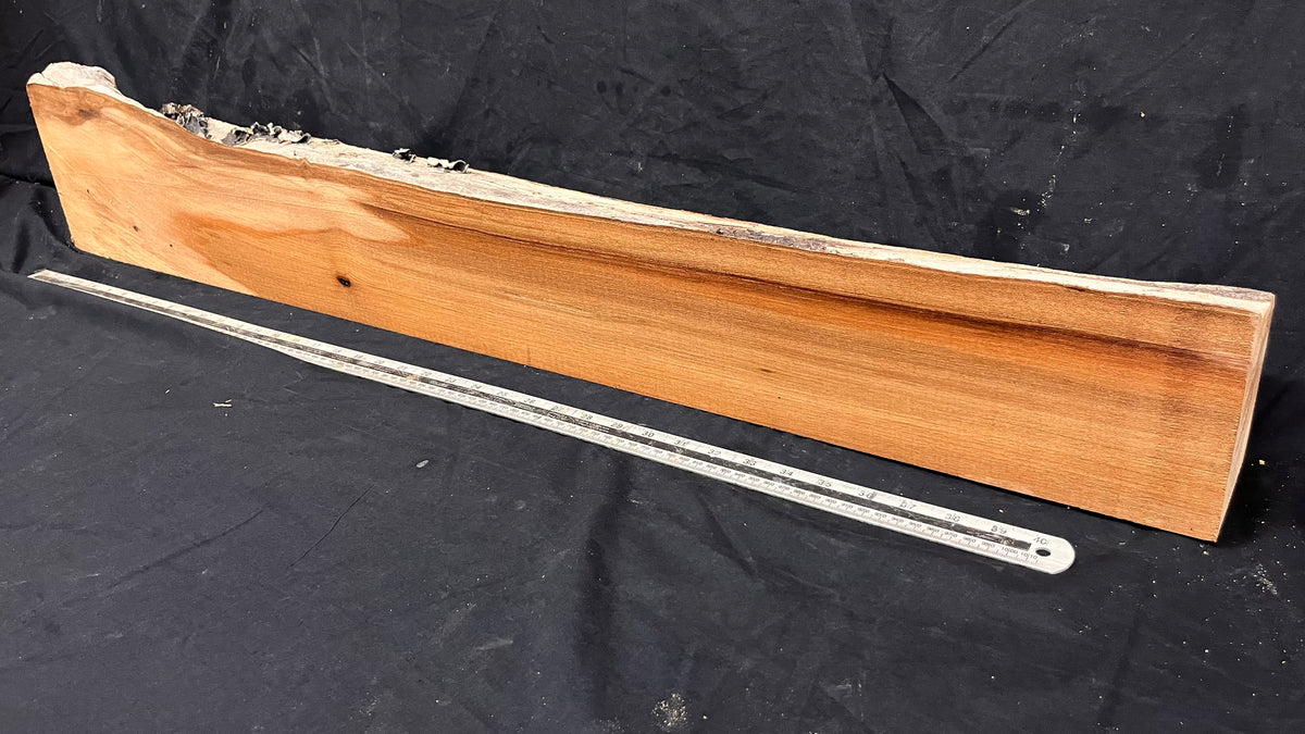 Elm mantle piece, natural edge 1129 L x 181 W x 90 D mm    (714)