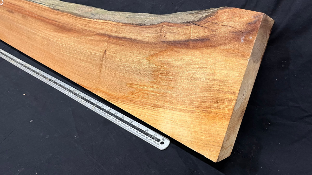 Elm mantle piece, natural edge 1146 L x 258 W x 60 D mm    (715)