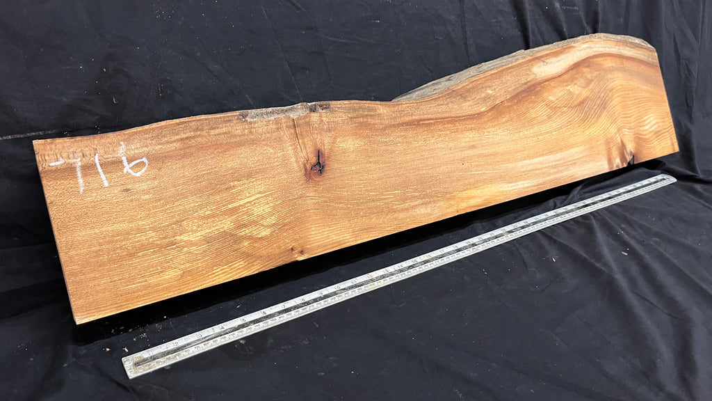 Elm mantle piece, natural edge 1101 L x 247 W x 68 D mm    (716)