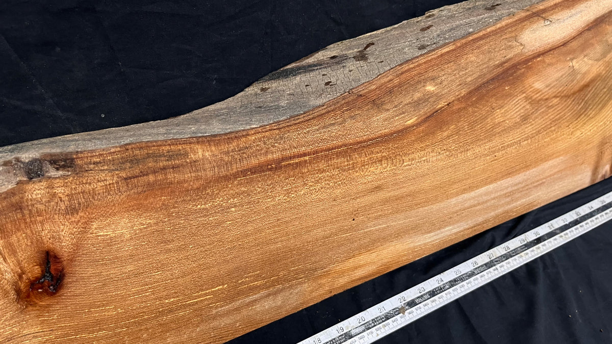 Elm mantle piece, natural edge 1101 L x 247 W x 68 D mm    (716)