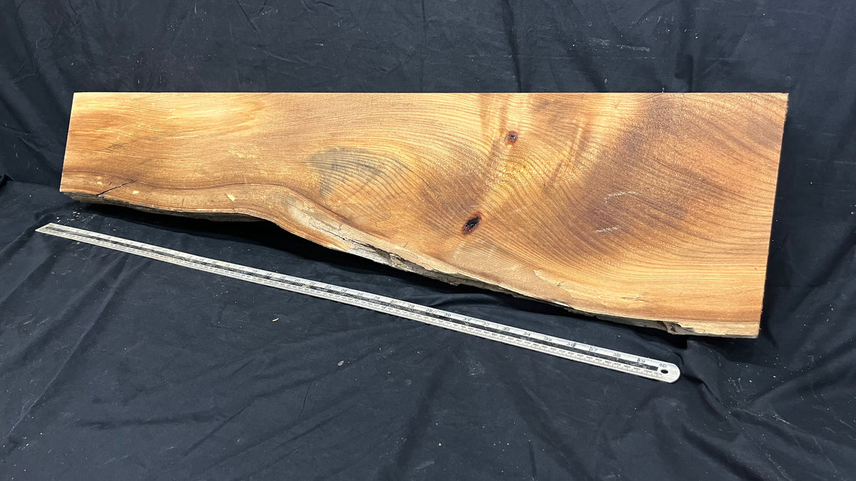 Elm mantle piece, natural edge 1101 L x 247 W x 68 D mm    (716)