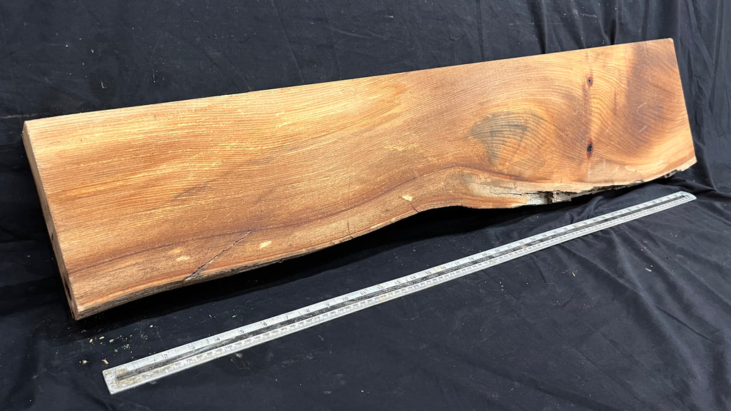 Elm mantle piece, natural edge 1101 L x 247 W x 68 D mm    (716)
