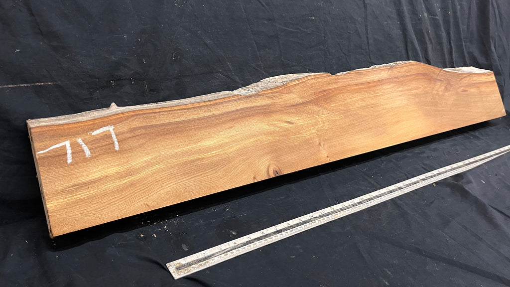 Elm mantle piece, natural edge 1228 L x 202 W x 58 D mm    (717)
