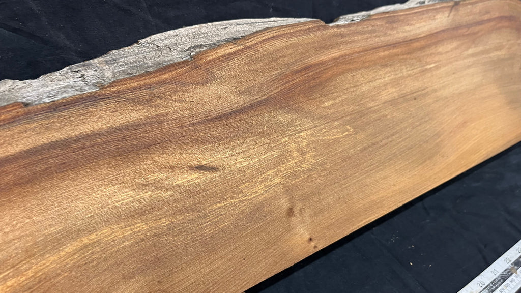 Elm mantle piece, natural edge 1228 L x 202 W x 58 D mm    (717)