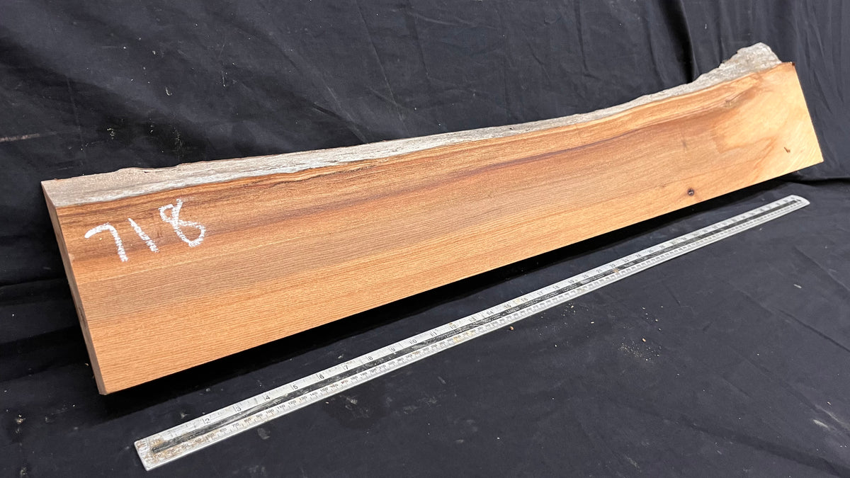 Elm mantle piece, natural edge 1142 L x 227 W x 57 D mm    (718)