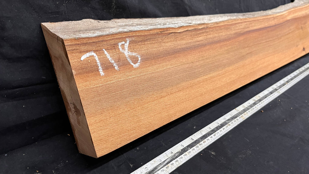 Elm mantle piece, natural edge 1142 L x 227 W x 57 D mm    (718)