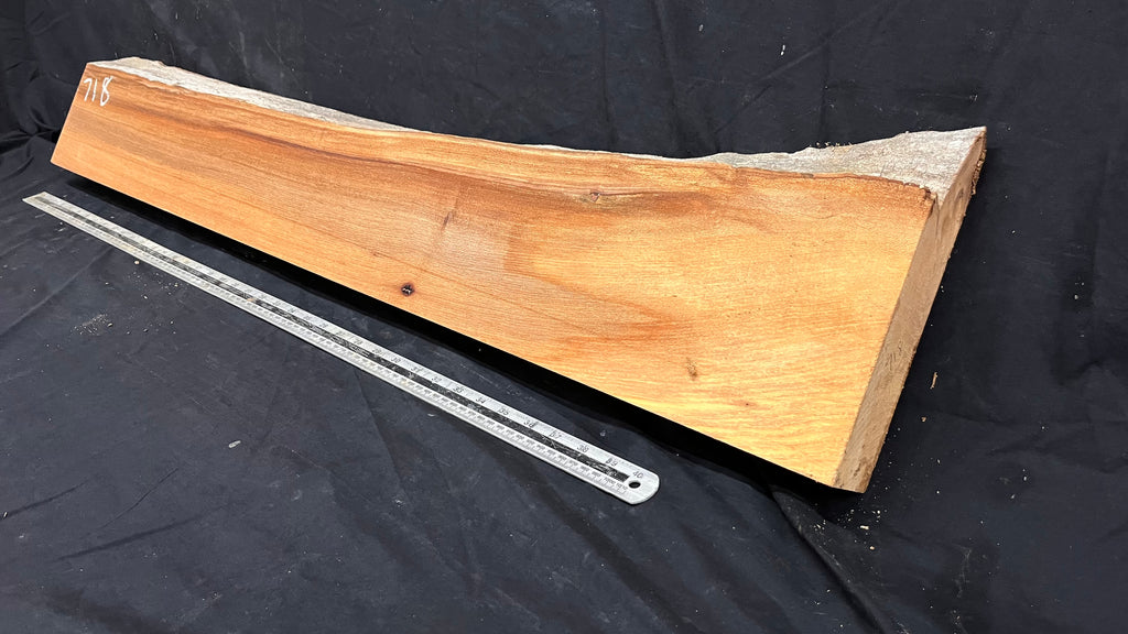 Elm mantle piece, natural edge 1142 L x 227 W x 57 D mm    (718)