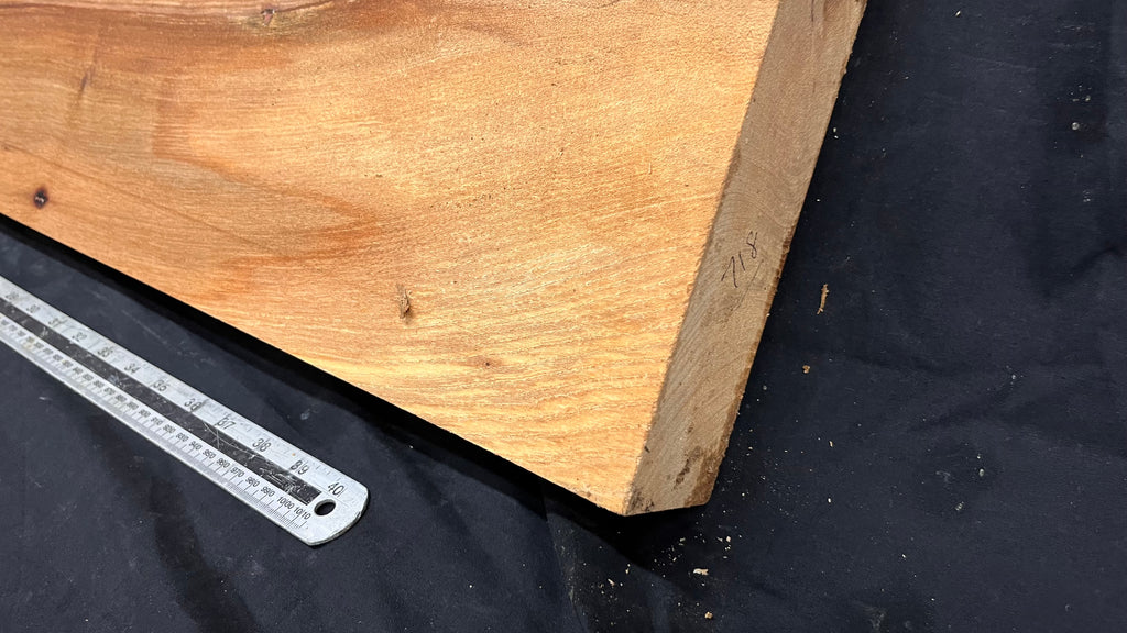 Elm mantle piece, natural edge 1142 L x 227 W x 57 D mm    (718)