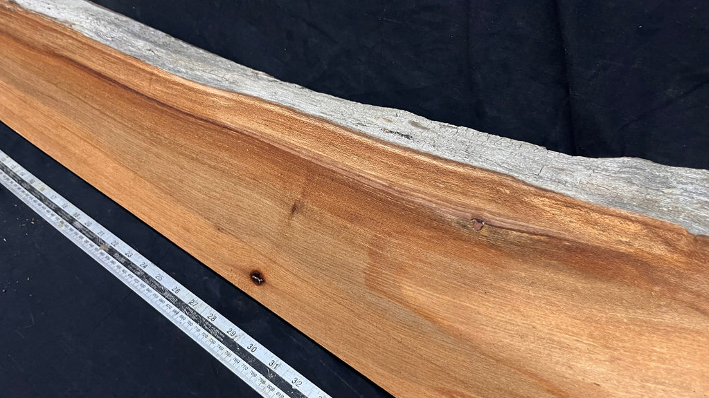 Elm mantle piece, natural edge 1142 L x 227 W x 57 D mm    (718)