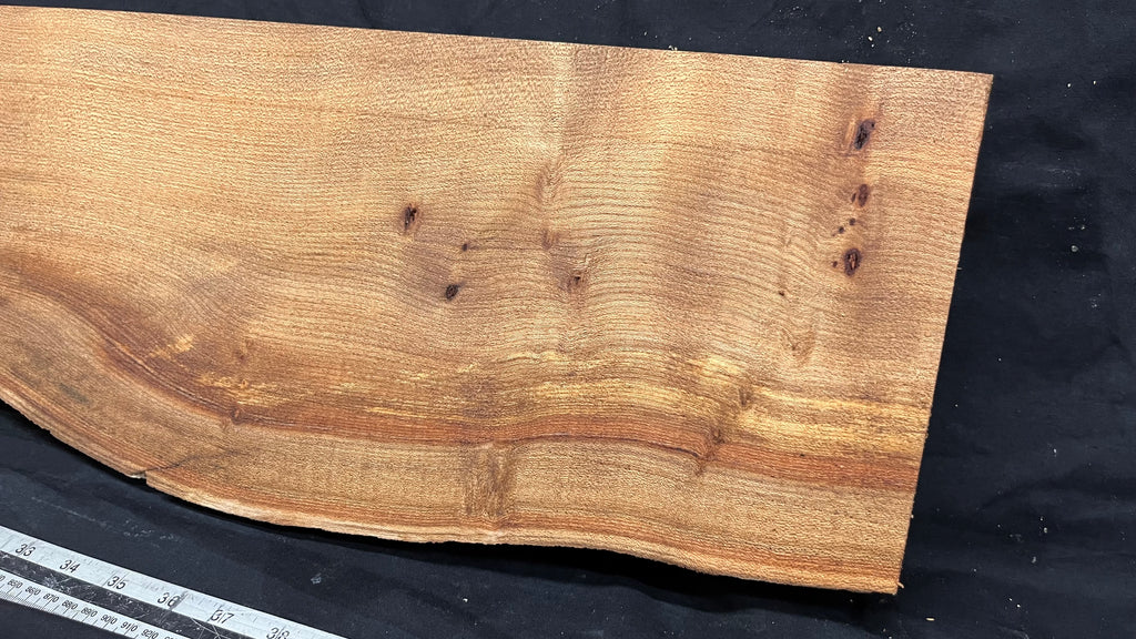 Elm mantle piece, natural edge 1195 L x 203 W x 60 D mm    (719)