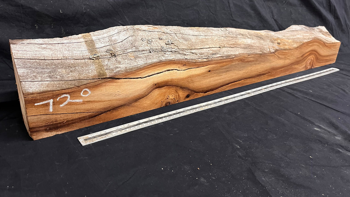 Elm mantle piece, natural edge 1190 L x 181 W x 90 D mm    (720)